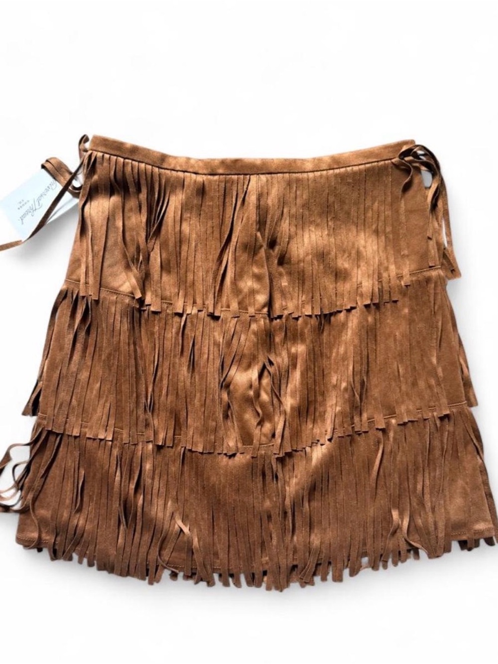 Universal Thread Tan Suede Fringe Mini Skirt